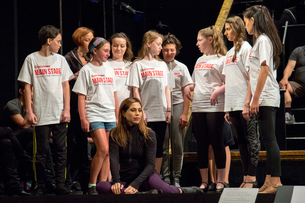 Bianca Marroquin and the kids of Camp Broadway Photo