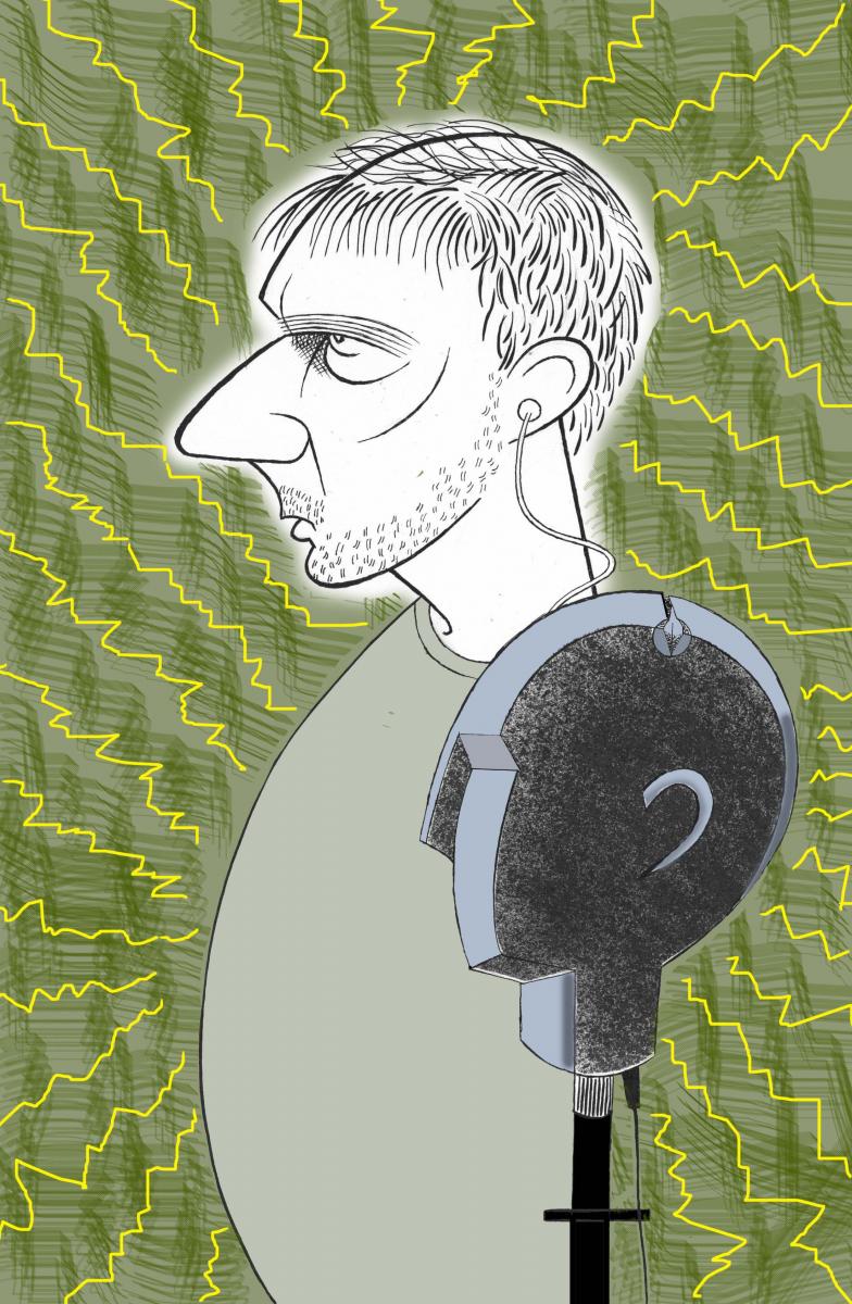 BWW Exclusive: Ken Fallin Draws the Stage - Simon McBurney in THE ENCOUNTER Image