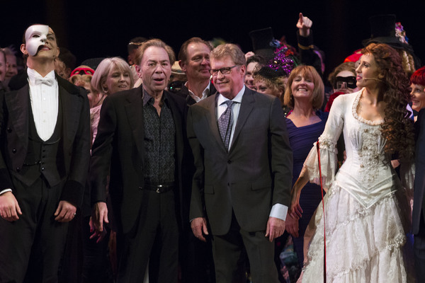 Ben Forster, Andrew Lloyd Webber, Michael Crawford and Celinde Schoenmaker  Photo