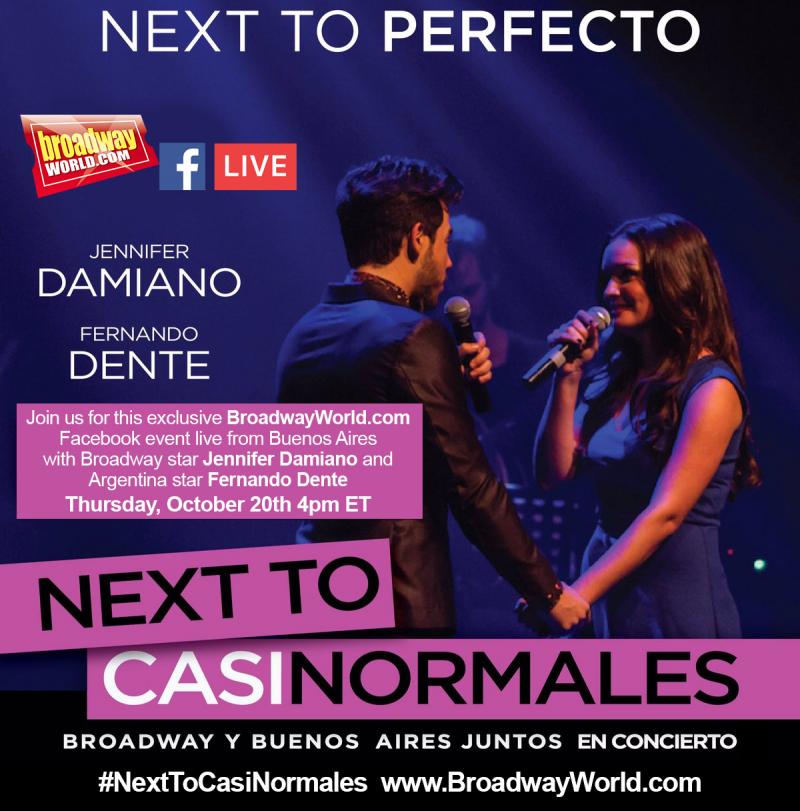 BWW To Stream On Facebook LIVE With Jennifer Damiano and Fernando Dente from Buenos Aires Image