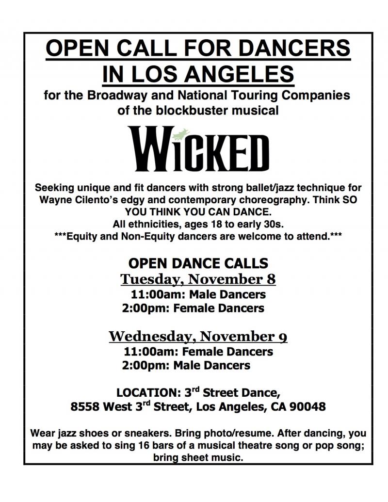 Attention Witches of the West Coast- WICKED Will Hold Open Call in LA! Image