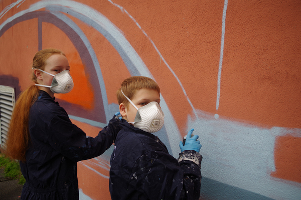 Photo Flash: Wired Young Carers Design Pyramid Mural to Celebrate Town's Heritage Image
