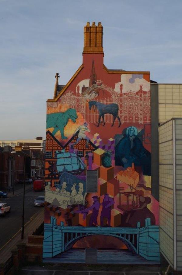 Photo Flash: Wired Young Carers Design Pyramid Mural to Celebrate Town's Heritage Image