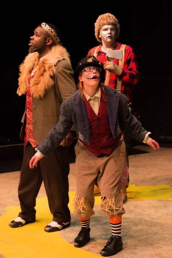 (L to R) TONY L. WILLIAMS (Lion), KATHERINE MAHONEY (Scarecrow) and ANDREW REDFORD (T Photo