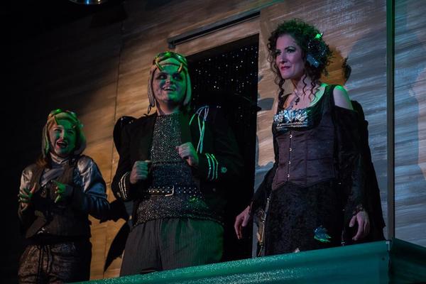 (L to R) ELLIE JOHNSON (Hocus), ISAAC GUTIERREZ (Pocus) and SHANNON BURCH (Wicked Wit Photo