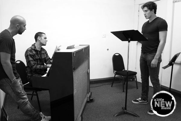 Kila Packett and Gregory Nabours rehearse with Conor Guzman Photo