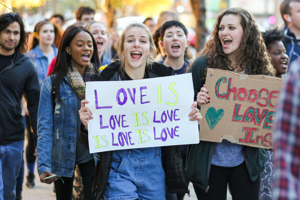 Photo Flash: Temple University Students Use Broadway as Inspiration for Peaceful Protest in Reaction to Presidential Election Image