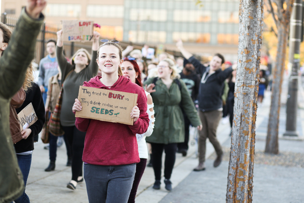 Photo Flash: Temple University Students Use Broadway as Inspiration for Peaceful Protest in Reaction to Presidential Election Image