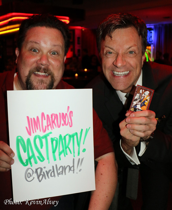 Photo Flash: Justin 'Squigs' Robertson Draws the Stars at Jim Caruso's Cast Party 