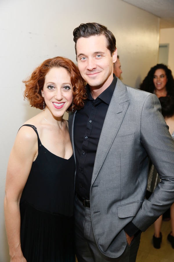 cast members Alison Cimmet and Heath CalvertÂ  pose backstage after the opening nig Photo