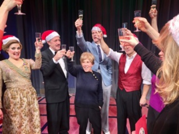 Producer Riki Kane Larimer and company toast to the 300th perfromance of CAGNEY
 Photo