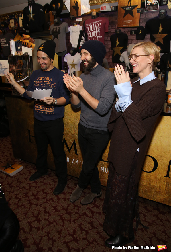 Lin-Manuel Miranda, Josh Groban and Cate Blanchett Photo