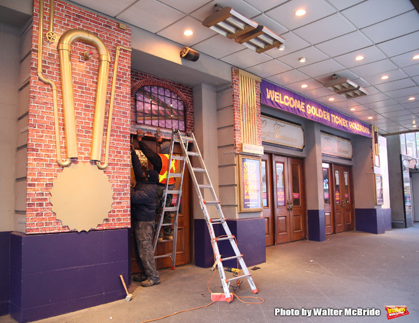 Up on the Marquee: The Lunt-Fontanne Gets Wonkafied for CHARLIE AND THE CHOCOLATE FACTORY! Image