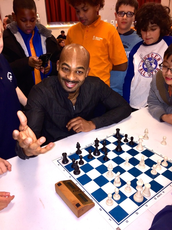 Photo Flash: HAMILTON's Brandon Victor Dixon Visits Chess in the Schools MLK Day Chess Tournament Image