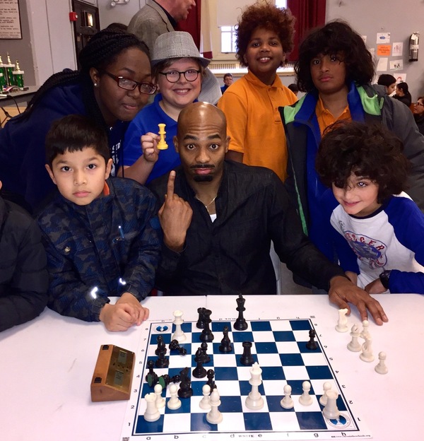 Photo Flash: HAMILTON's Brandon Victor Dixon Visits Chess in the Schools MLK Day Chess Tournament Image