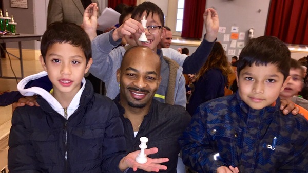 Photo Flash: HAMILTON's Brandon Victor Dixon Visits Chess in the Schools MLK Day Chess Tournament Image