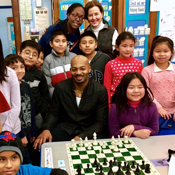 Photo Flash: HAMILTON's Brandon Victor Dixon Visits Chess in the Schools MLK Day Chess Tournament Image
