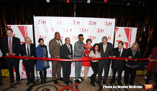 Billy Porter, executive director Virginia P. Louloudes, Daphne Rubin-Vega, Jeff Gural Photo