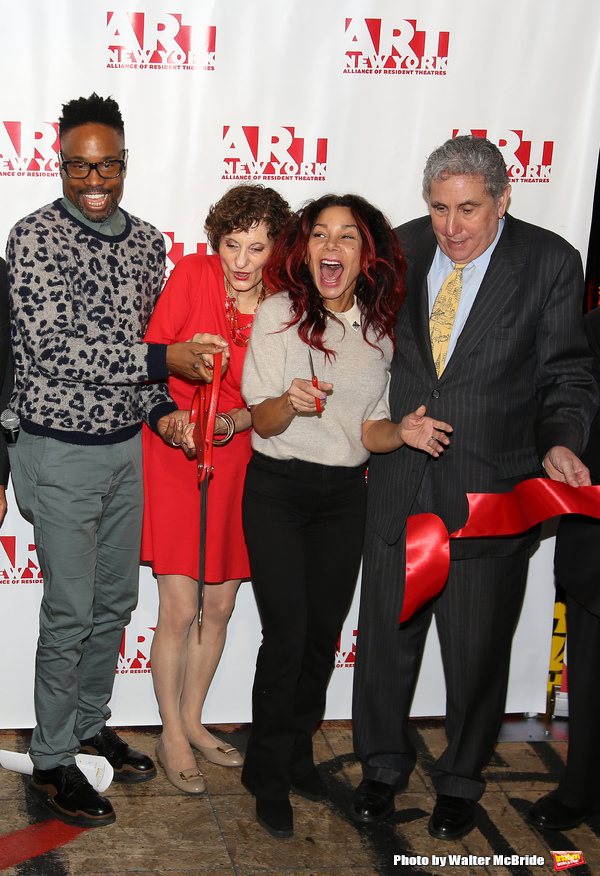 Billy Porter, executive director Virginia P. Louloudes, Daphne Rubin-Vega, Jeff Gural Photo