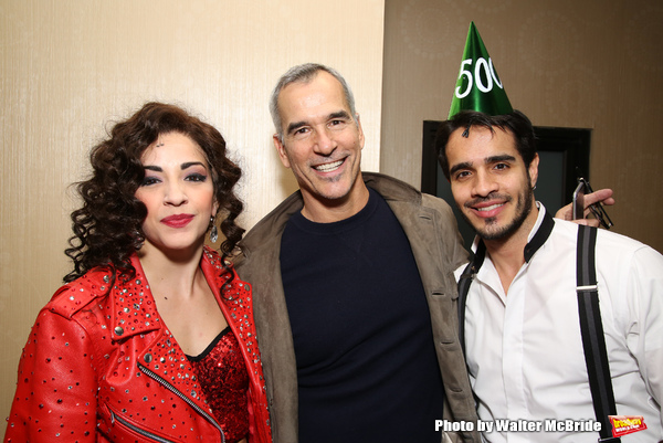 Ana VillafaÃ±e with director Jerry Mitchell and Ektor Rivera  Photo