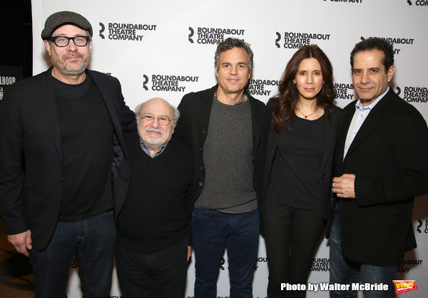 Director Terry Kinney, Danny DeVito, Mark Ruffalo, Jessica Hecht and Tony Shalhoub at Photo