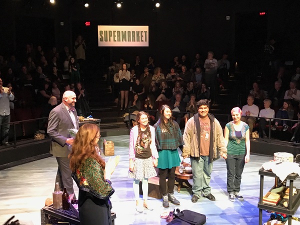 The cast and playwright of "Supermarket of Lost" take their bows. Courtesy of Cassand Photo