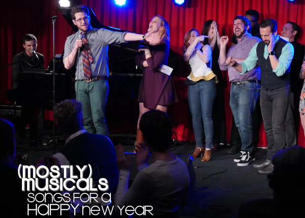 Mark Jacobson and Gregory Nabours led the company sing-a-long of 'Friends in Low Plac Photo