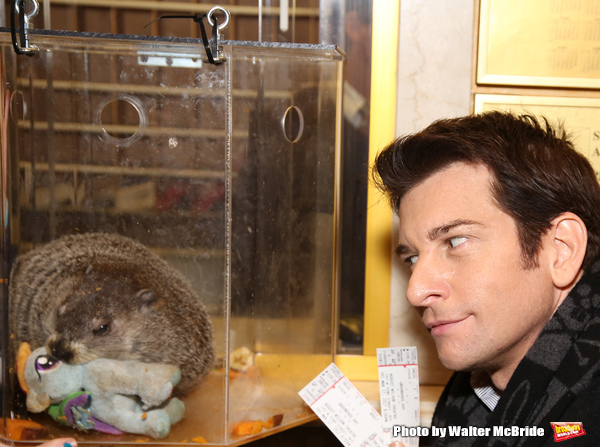 Photo Coverage: Staten Island Chuck Helps Andy Karl & GROUNDHOG DAY Company Open the Box Office! Image