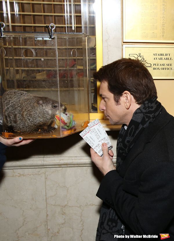 Photo Coverage: Staten Island Chuck Helps Andy Karl & GROUNDHOG DAY Company Open the Box Office! Image