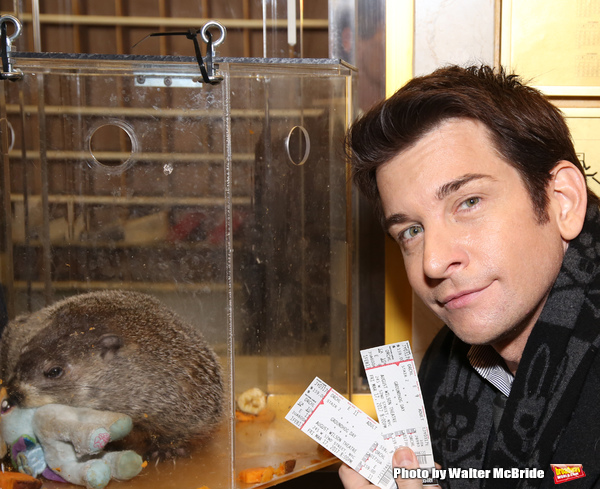 Photo Coverage: Staten Island Chuck Helps Andy Karl & GROUNDHOG DAY Company Open the Box Office! Image