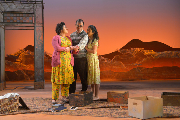 Laila (Nadine Malouf, right) and her parents (Barzin Akhavan and Denmo Ibrahim) prepa Photo