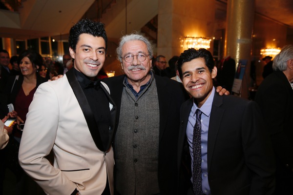 Cast member Matias Ponce, actor Edward James Olmos and cast member Andres Ortiz Photo