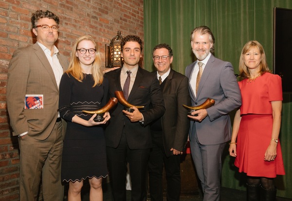 Michael Sexton, Olivia Reis, Oscar Isaac, Michael Greif, George Forbes, and Gretchen  Photo