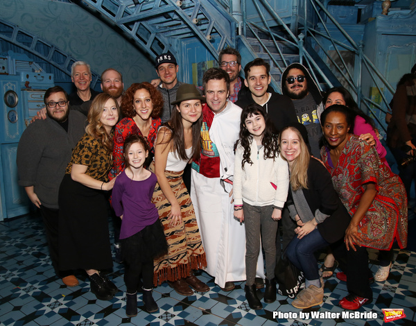 Manoel Felciano with Adam Chanler-Berat, Phillipa Soo and cast Photo