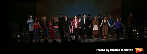 Barrett Doss and Andy Karl with cast  Photo