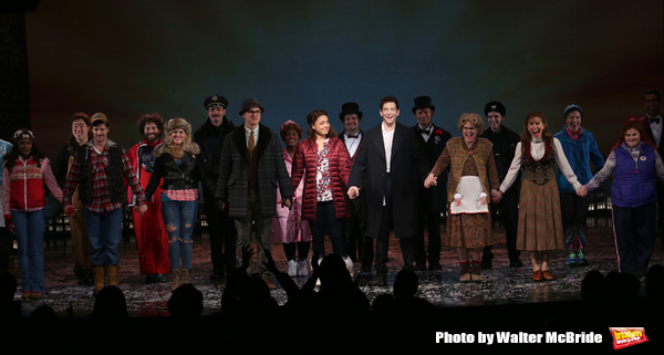 Barrett Doss and Andy Karl with cast  Photo