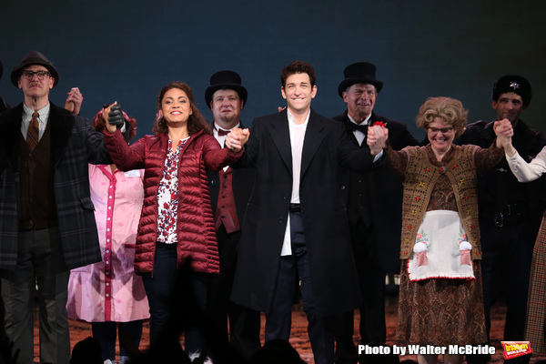 Barrett Doss and Andy Karl with cast Photo