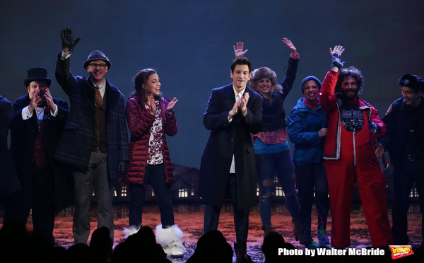 Barrett Doss and Andy Karl  with cast  Photo