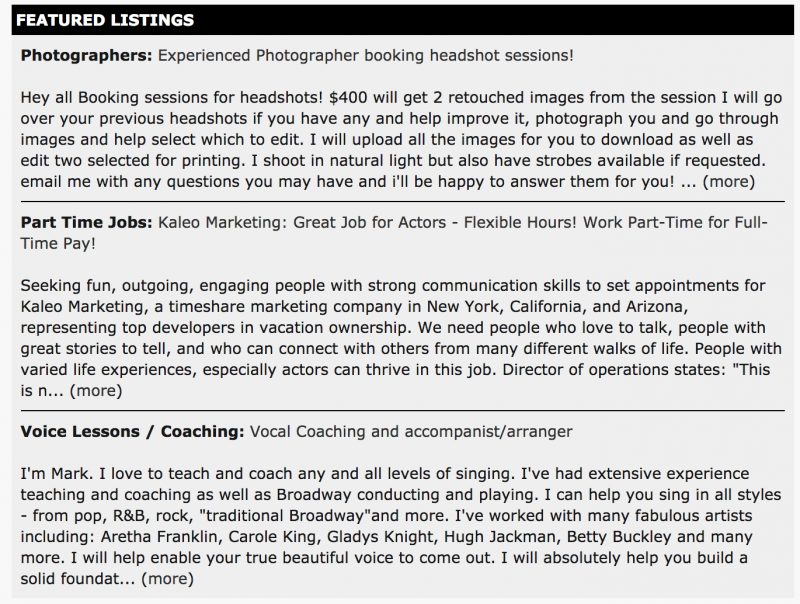 Browse and Add Your Listings to BroadwayWorld's Free Classifieds Image
