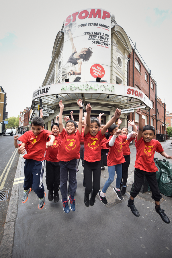 Photo Flash: Camden Schoolchildren Promote Walking Campaign with Cast of STOMP Image