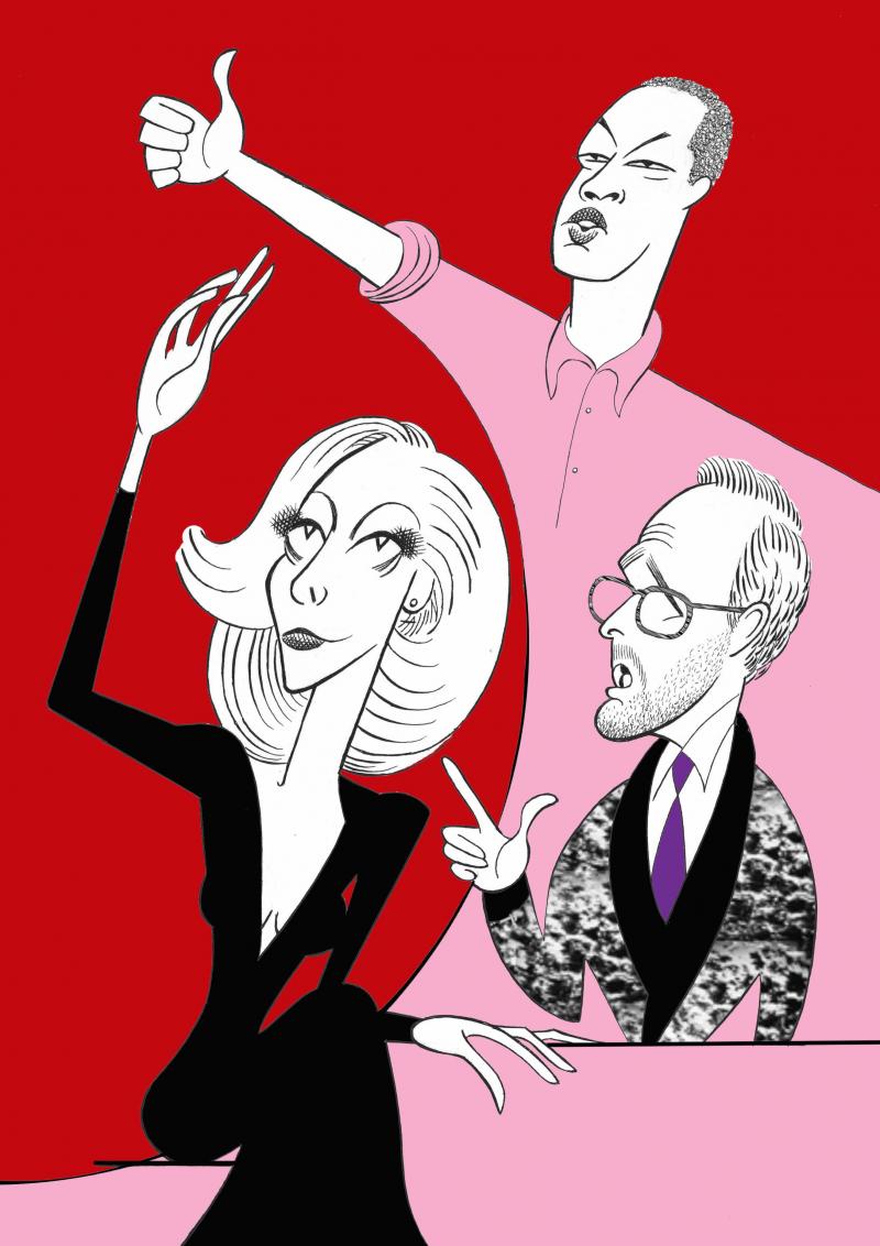 BWW Exclusive: Ken Fallin Draws the Stage - Allison Janney, John Benjamin Hickey & Corey Hawkins in SIX DEGREES OF SEPARATION Image