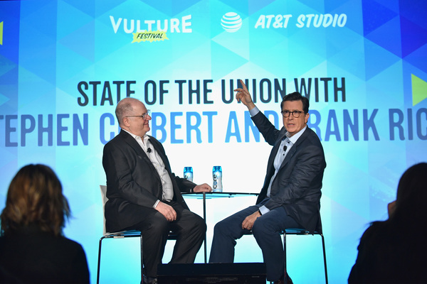 Frank Rich and Stephen Colbert  Photo