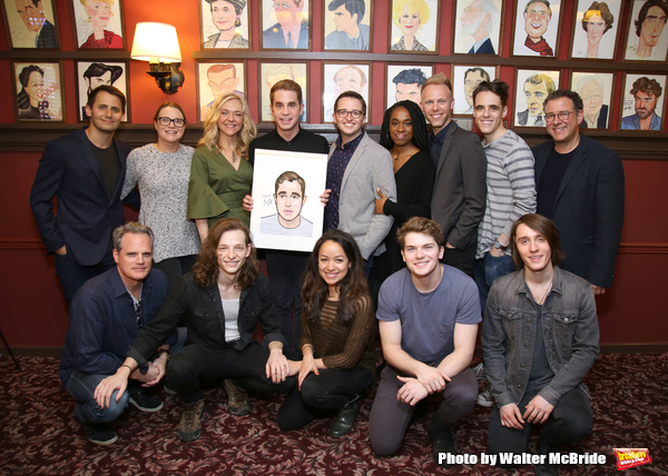 Ben Platt with the cast and company of â€˜Dear Evan Hansenâ€™  Photo