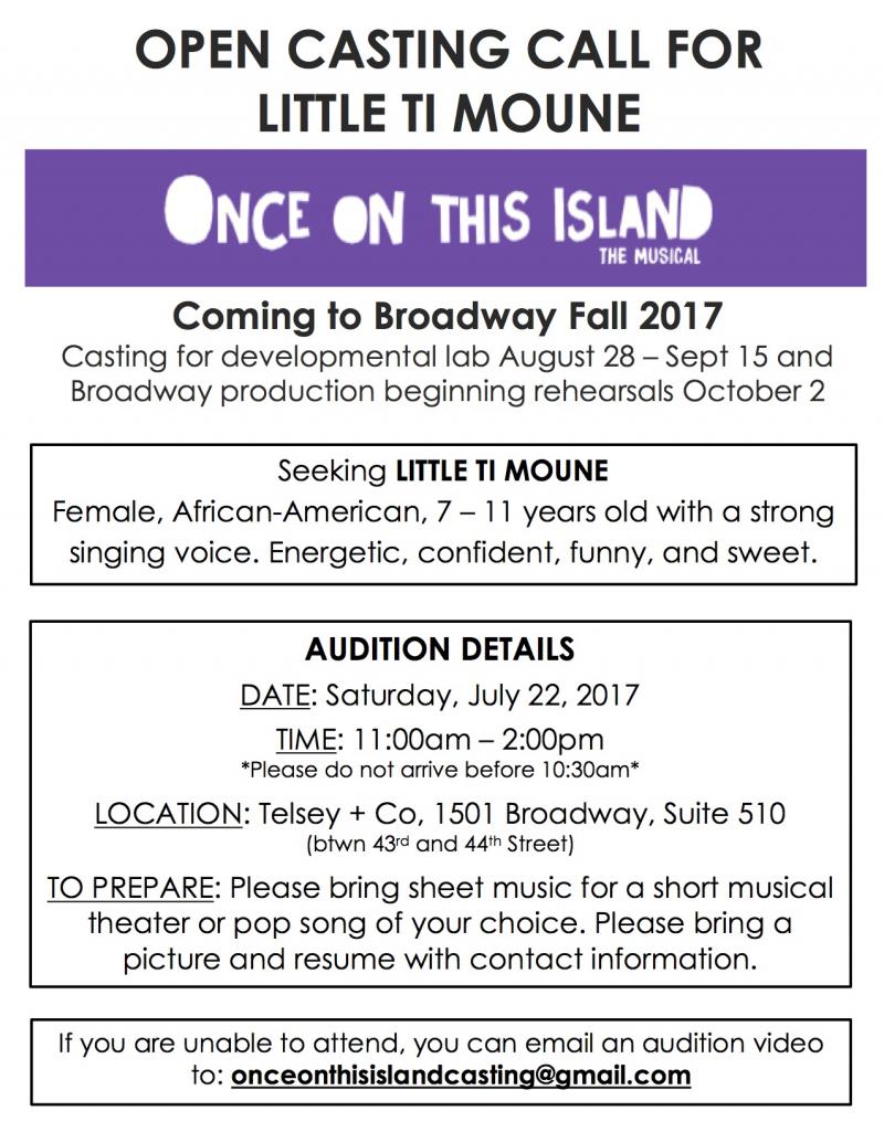 ONCE ON THIS ISLAND Will Hold Open Call to Find Little Ti Moune Image