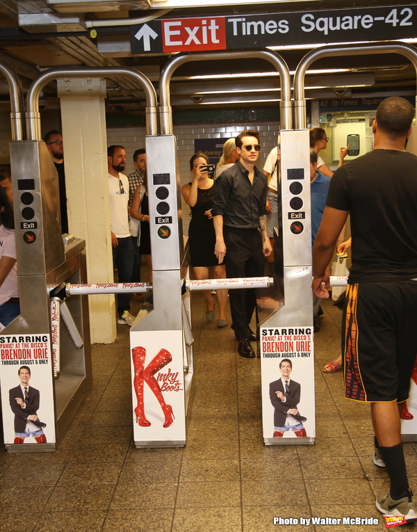 Photo Coverage: Brendon Urie Struts Underground to Unveil New KINKY BOOTS Subway Billboards! Image