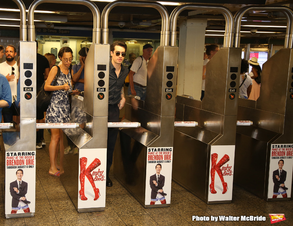 Photo Coverage: Brendon Urie Struts Underground to Unveil New KINKY BOOTS Subway Billboards! Image