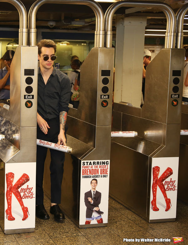 Photo Coverage: Brendon Urie Struts Underground to Unveil New KINKY BOOTS Subway Billboards! Image