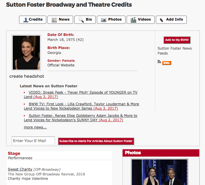 How to Add and Modify Profiles and Productions in BroadwayWorld's Database Image