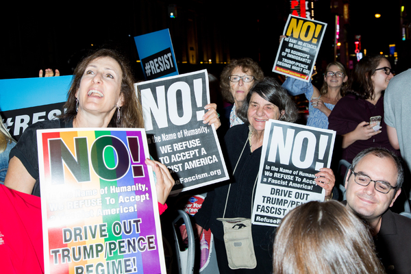 Photo Coverage: Michael Moore Leads Protest from Broadway to Trump Tower Image