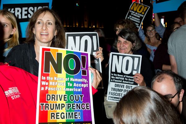 Photo Coverage: Michael Moore Leads Protest from Broadway to Trump Tower Image